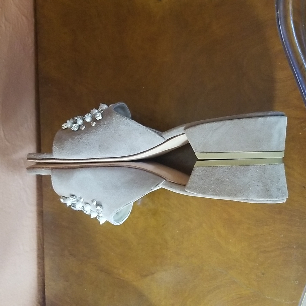 Stuart Weitzman Decorslide Suede Block Heel Slide - image 6